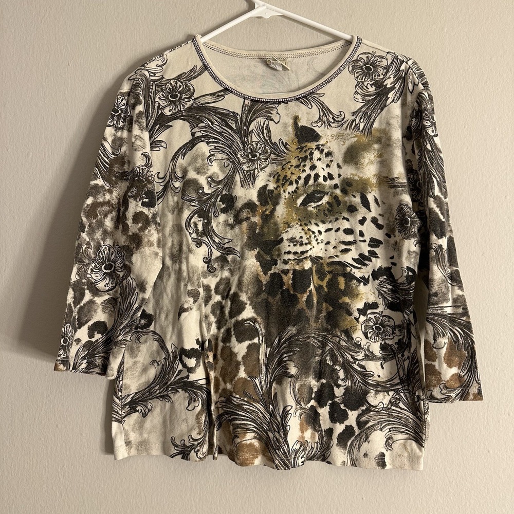 Jess And Jane Rhinestone Flower Size L Made In USA
